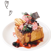 カフェのスイーツでおもてなし