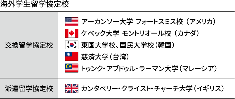 海外語学研修の表
